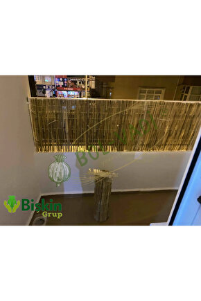 40cm x6 Metre Bambu Kamış Hasır Çit , Doğal Bahçe ve balkon dekorasyonu Reedfence Misina İpli