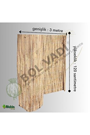 120cm X 3m Afyonkarahisardan Misina Ipli Doğal Bambu Kamış Çit,bahçe Çiti,hasır Çit, Gölgelik