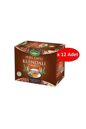 Yeşil Çaylı Kinoalı Karışık Form Çayı 1.5 gr x 30 Süzen Poşet x 12 Adet