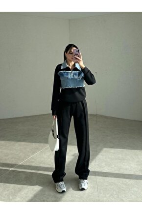 Kadın Kot Detaylı Takım