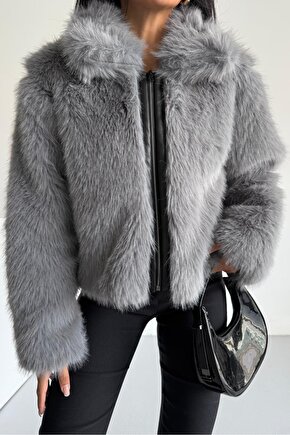 Yumuşak Dokunuşlu İçi Astarlı Fermuarlı Premium Kürk