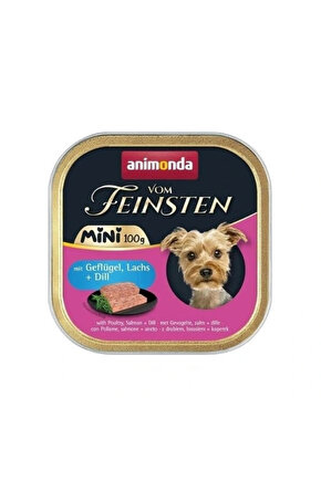 Vom Feinsten Kümes Hayvanlı ve Somonlu Mini Irk Yetişkin Köpek Konservesi 1 Adet 100 Gr