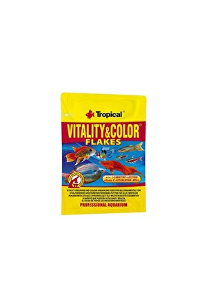 Vitality Color Flakes Tropikal Balıklar için Renklendirici Pul Yem 12 Gr