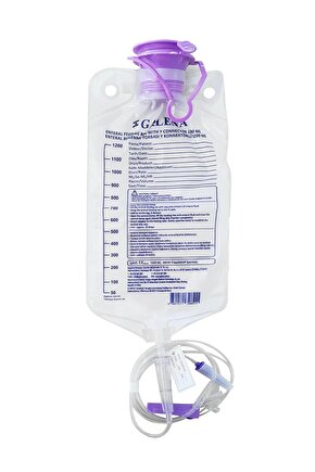 Enteral Beslenme Torbası Gravity Y Konektörlü 1200 Ml 10 Adet