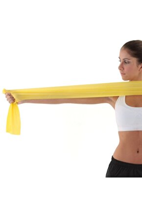 Egzersiz Bandı Plates Bantı Pilates Bantı Plates Bantı Sarı Yumşak