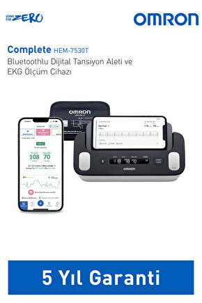 Complete Akıllı Tansiyon ve EKG Ölçüm Cihazı Pilli – Bluetooth, AFib Göstergeli, 5 Yıl Garantili