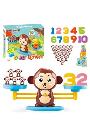 Eğitici Maymun Denge Oyunu - İşlem Kartlı Matematik Öğretici Oyun Seti - Eğitici Matematik Oyunu - A
