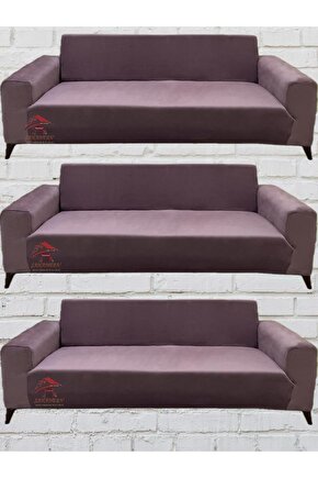 3+3+3 İtalyan Süet Koltuk Örtüsü(GÜLKURUSU RENK)