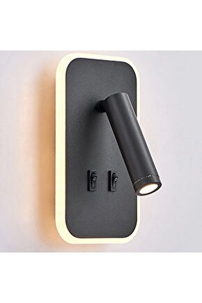 Elektrik Bağlantısı İle Çalışır Oynar Başlı, 3000 Kelvin Günışğı Ledli Duvar Aplik, Yatak Başı Aplik