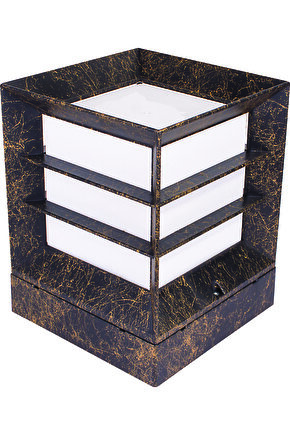 Mermer Desen Plastik 1. Sınıf Kare Küp Bahçe Aydınlatma Armatürü