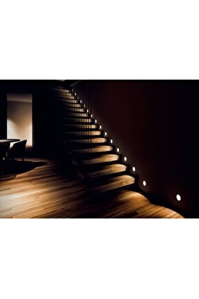 Dekoratif Kare Analog Sensörlü Led Spot Merdiven Armatürü -Beyaz Işık