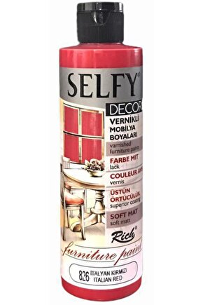 Selfy Decor Vernikli Boya 240cc - İtalyan Kırmızı 826