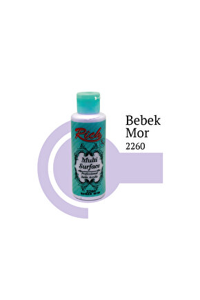 Multi Surface Her Yüzey İçin Akrilik Boya 120 cc. - 2260 Bebek Mor