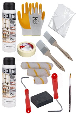 Selfy Decor 500 Cc (750 Gr) Antik Beyaz Kendinden Vernikli Boyama Seti