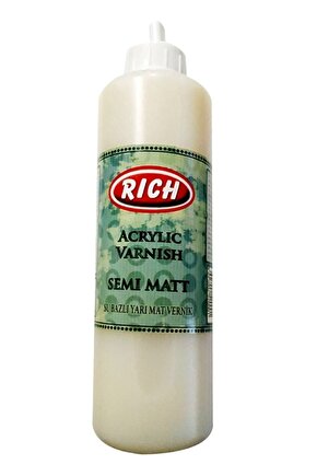 Su Bazlı Vernik Yarı Mat (Semi Matt Acrylic Varnish) 500 Cc. Ekonomik Boy