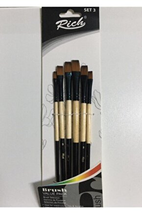 Düz Kesik Stroke Fırça Seti 6lı