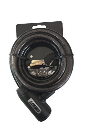 Bisiklet Çelik Halat Kilit 12x1500 Siyah A+++kalite Kilit 1,5 Mt