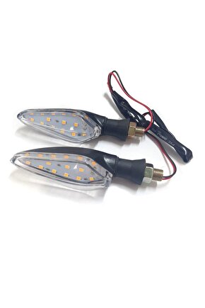 Motosiklet Üniversal Led Sinyal Beyaz Camlı Ktm Model