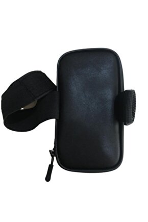 Siyah Su Geçirmez Kol Bağlantılı Lastikli Ayarlı Telefon Tutucu