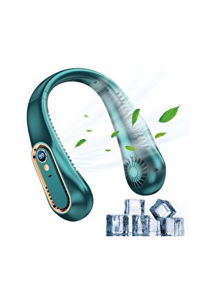 LED GÖSTERGELİ BOYUN FANI ŞARJLI TAŞINABİLİR SERİNLETİCİ VANTİLATÖR 5 HIZ AYARLI BOYUNLUK FAN