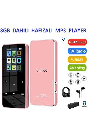 8GB HAFIZALI MP3-MP4 PLAYER MÜZİK ÇALAR FM RADYO BLUETOOTH KULAKLIK VE HOPARLÖR İLE KULLANABİLME