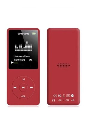 8GB HAFIZA KARTLI BLUETOOTHLU MP3 ÇALAR SES KAYIT FM RADİO DAHİLİ HOPARLÖR EKRANLI MÜZİK ÇALAR