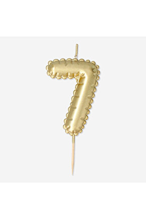 7 Numaralı Altın Rengi Pasta Mumu