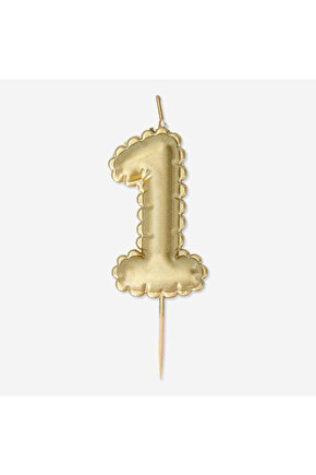 1 Numaralı Altın Rengi Pasta Mumu