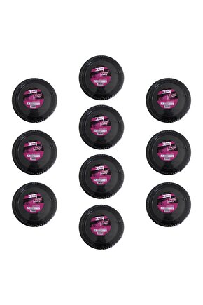 Kullan At Renkli Siyah Parti Davet Plastik Tabak - 22 Cm. - 25 Adetlik 10 Paket