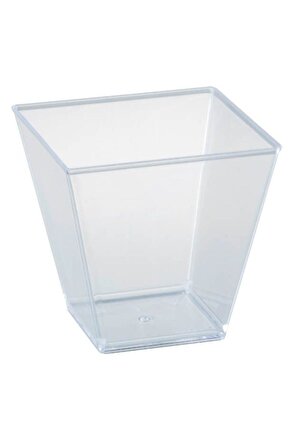 Kristal Plastik 60 ml Kübik Kase Sosluk (25ADET)