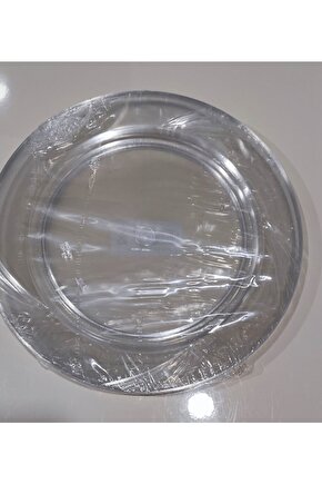 Plastik Tabak Lüks 22cm - 10adet -sert Mika Şeffaf