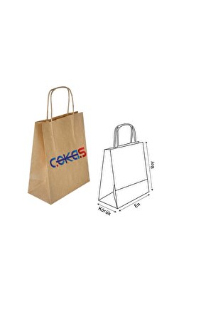 Kraft Burgu Saplı Karton Çanta 32x12x41 50li Paket