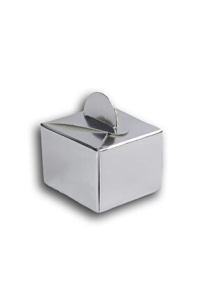 Gümüş Gri Lokum Kutusu 50 Li Parti Yeni Doğan Odası Dağıtmalık Lokumluk Şeker Karton Kutu