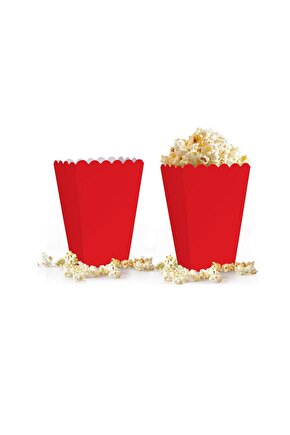 Popcorn Kutusu (MISIR , CİPS KUTUSU) 8 Adet Kırmızı
