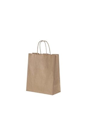 Naturel Kraft Kağıt Çanta Poşet Orta Boy 25x12x31 cm. (100 Adet)