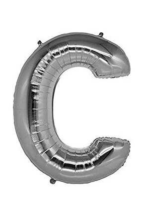 C Harf Silver Folyo Balon Harfli Balon 100 Cm Dev Boy
