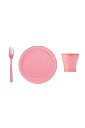 Pembe Plastik Parti Seti 25li