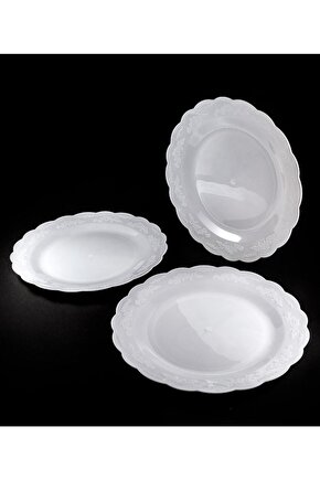 Plastik Tabak Ps 23cm - 6 Adet (1 Paket) Beyaz