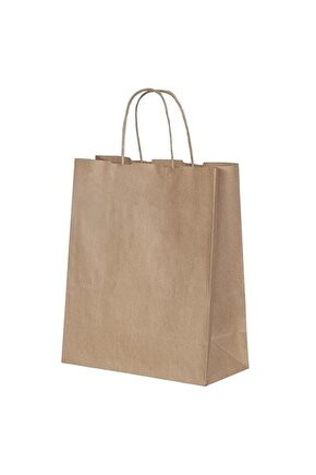 Burgu Saplı Kağıt Poşet Çanta 33x20x33 Cm (10 Adet)