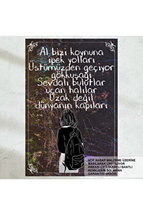 gitmek yeniden yollara düşmek gurbet yolculuk sözleri ev dekorasyon tablo retro ahşap poster