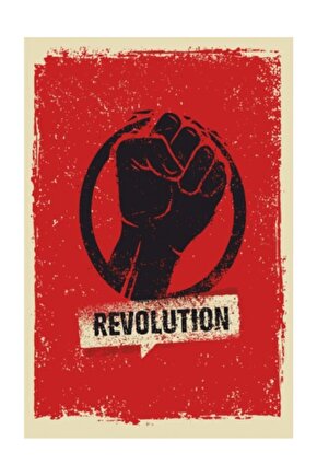 Revolution Devrim Retro Vintage Ahşap Poster