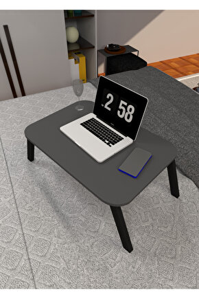 Katlanır Çalışma Sehpası - Laptop Masası - Antrasit Gri