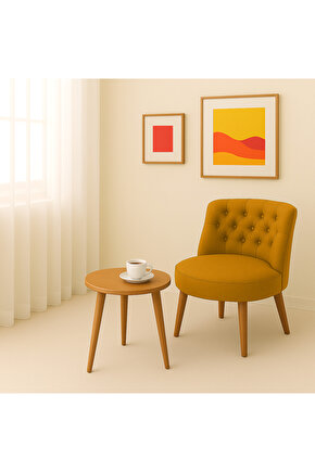 Tekli Berjer Koltuk Hardal Sarısı - Çay Seti Koltuk Takımı