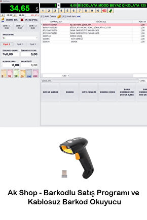 Barkodlu Satış Programı & Market Programı (Usb Lisans) & Kablosuz Barkod Okuyucu