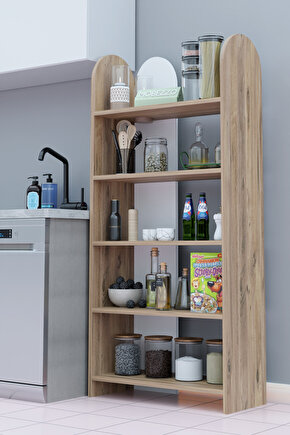 Mutfak Düzenleyici Raf Ünitesi | Kahve Köşesi ve Baharatlık Rafı Çok Katlı Oval Mutfak Dolabı