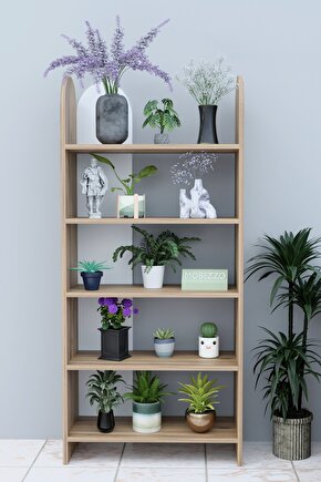 5 Raflı Balkon Saksılığı Çiçeklik Bitki Rafı Çok Amaçlı Raf Ünitesi Dekoratif Düzenleyici