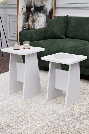 H Sehpa 2li Set | Koltuk Yanı Sehpa | Zigon Sehpa Takımı | Yan Sehpa | Modern Orta Sehpa Modeli