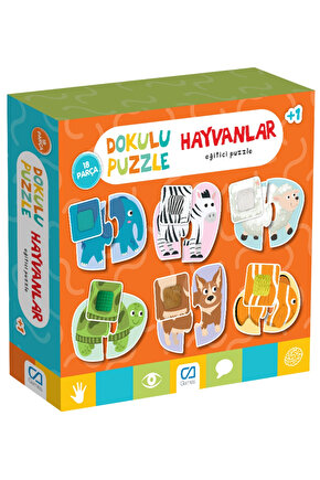 Dokulu Hayvanlar 1+ Yaş Çocuklar için 18 Parçalı Eğitici ve Eğlenceli Yapboz-Puzzle Serisi