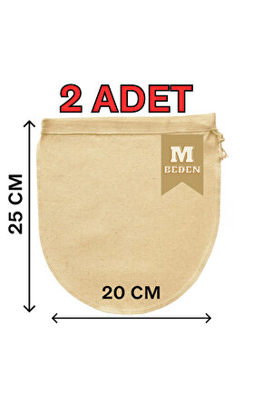 25x30 cm 2 Adet Organik Pamuk Süzme Kesesi Süt Bezi Çok Amaçlı Kese Süt Bezi Yoğurt Peynir