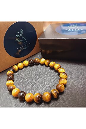 Doğal Taş Kaplangözü Bileklik Kadın Erkek Bileklik 8mm Bilgelik Ve Özgüven Bilekliği